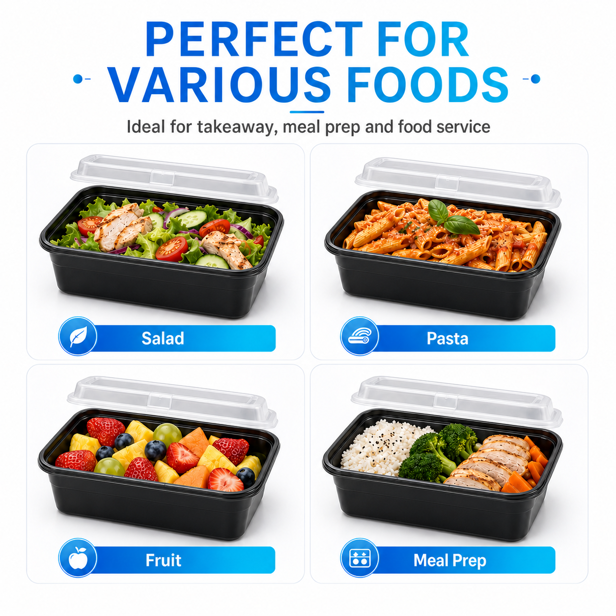 HY-25506 500ml Vented Lid Injection Molded PP Food Container for Takeaway